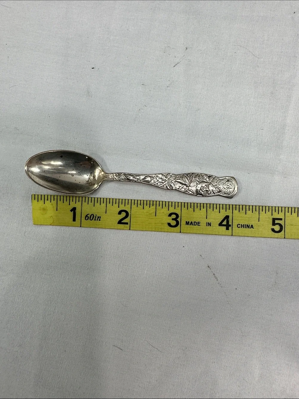 Antique Set 7 Rose by Knowles Aka Bug Pattern Floral Demitasse Spoons Sterling